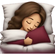 Brunette girl sleeping in burgundy pillow sticker