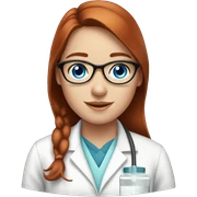 Blue eyed, Auburn hair, pharmacist girl with glassse  sticker