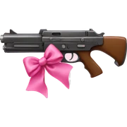Gun with pink bow sticker