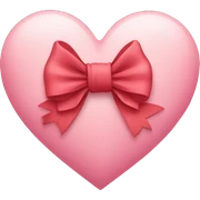 a heart with a bow sticker