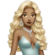 glam rich girl with diamonds on her handbag with blonde long hair sticker