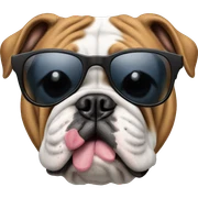 english bulldog with sunglasses sticker