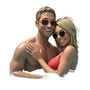 couple enjoying summer water sticker