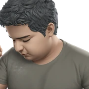 boy with closed eyes at window sticker