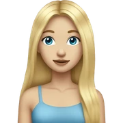 a girl with long blonde hair blue eyes sticker