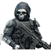 masked soldier with assault rifle sticker