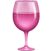 Pink Wine glass with sparkle sticker