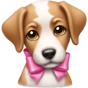 Puppy with a pink bow sticker