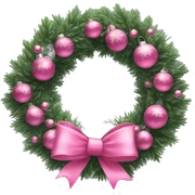 Pink Christmas wreath  sticker