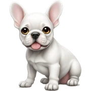 White Frenchie puppy sticker
