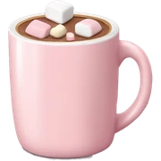Light Pink mug of hot chocolate with marshmallows  sticker