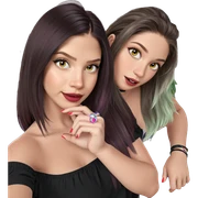 girls with colorful hairstyles sticker