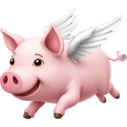 Flying pig sticker