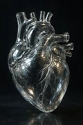 heart with a glass effect, realistic digital art style sticker