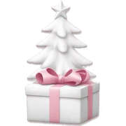Light pink Christmas gifts under a white Christmas tree  sticker
