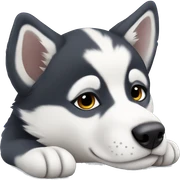 Husky puppy laying sticker