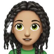 Effy Stonem, portrait, memoji, black dread-locks, green eyes  sticker