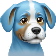 Dog light blue and blue sticker