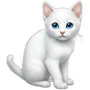blue-eyed white kitten sticker