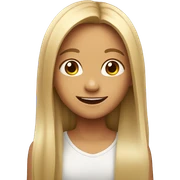 smiling girl with long hair sticker
