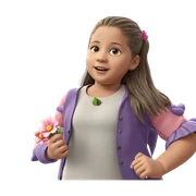girl with flower in hand sticker