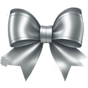 silver metallic ribbon bow sticker