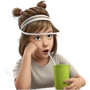 girl with brown hair indoors sticker