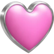 Chrome pink 3d heart sticker