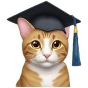 graduating cat sticker