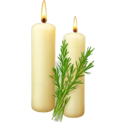 taper candles with herbs sticker