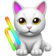 EDC emoji cat, colorful, glow sticks sticker