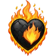 Black hearts on fire  sticker