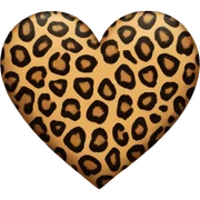 Heart with leopard print sticker