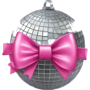 disco ball with pink bow sticker