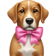 Dog with a pink bow sticker