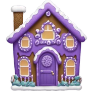 A purple gingerbread house  sticker