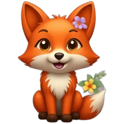 Fox with flowers  sticker