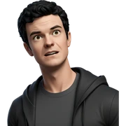 black haired boy portrait sticker
