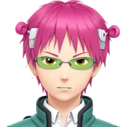pink-haired boy in school uniform sticker
