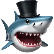 Shark with a top hat sticker
