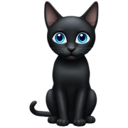 Black cat with blue eyes sticker