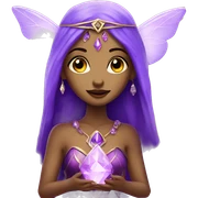 Fairy Priestess with purple crystals sticker