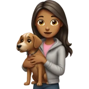 Girl with dog  sticker