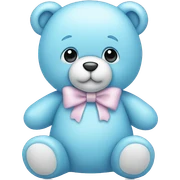 pastel blue teddy bear with bow sticker