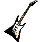 Black flying v shape electric guitar sticker