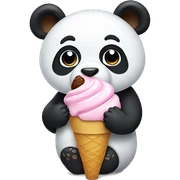 Panda eating ice cream sticker