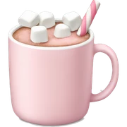 Light Pink mug of hot chocolate with marshmallows  sticker