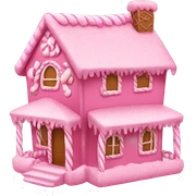 pink gingerbread house  sticker