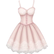 coquette dress, light pink cloth and white lace sticker