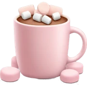 Light Pink mug of hot chocolate with marshmallows  sticker